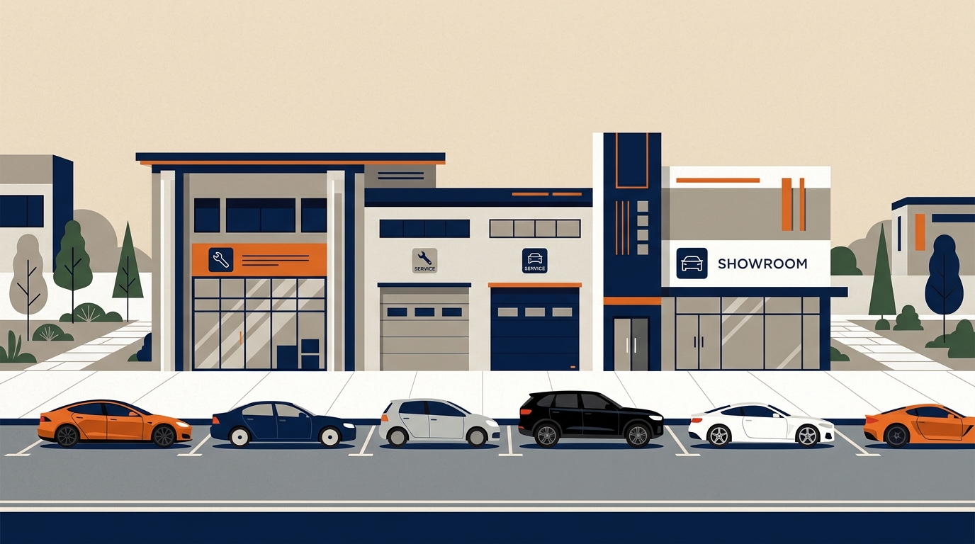 Profissional atendendo um motorista em uma empresa automotiva